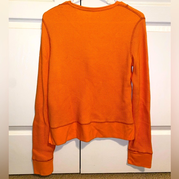 Billy Reid "Contrast Waffle Crew" Long Sleeve - Picture 4 of 6